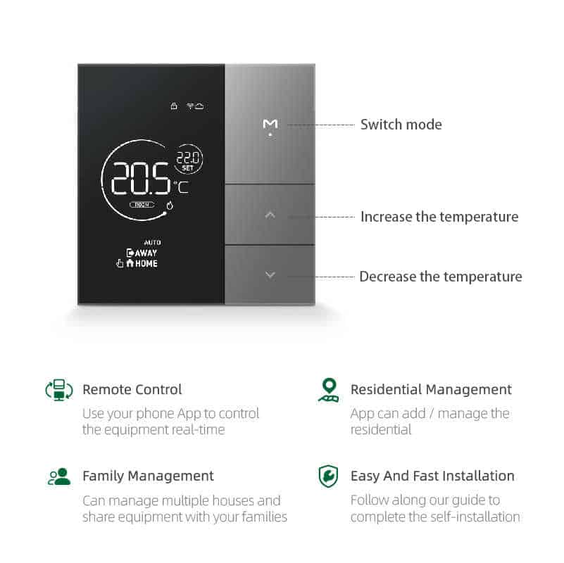 smart thermostat button function