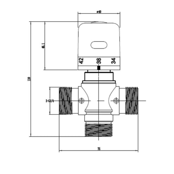 size HFT33006Z-01 Thermostatic Mixing Valve