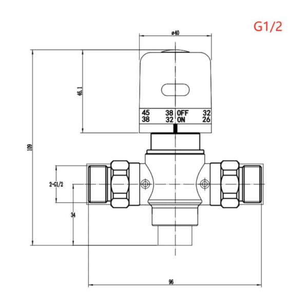 size HFT33009Z-01 Open One-Way Temperature Limit Valve at Low Temperature