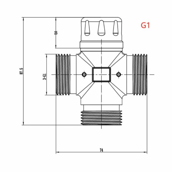 size HFT40015Z-01 Thermostatic Diverter Valve, G1