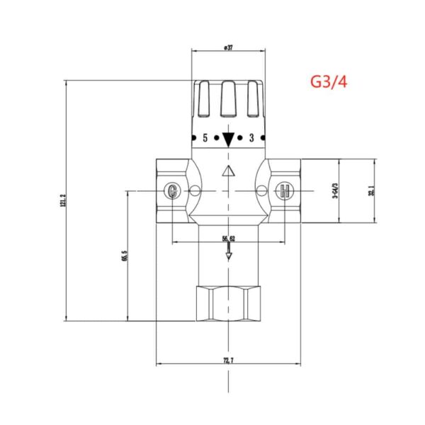 size HFT40020Z-01 Thermostatic Valve