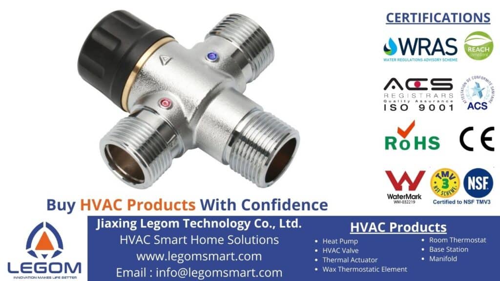 Legom HVAC hot water mixing valve